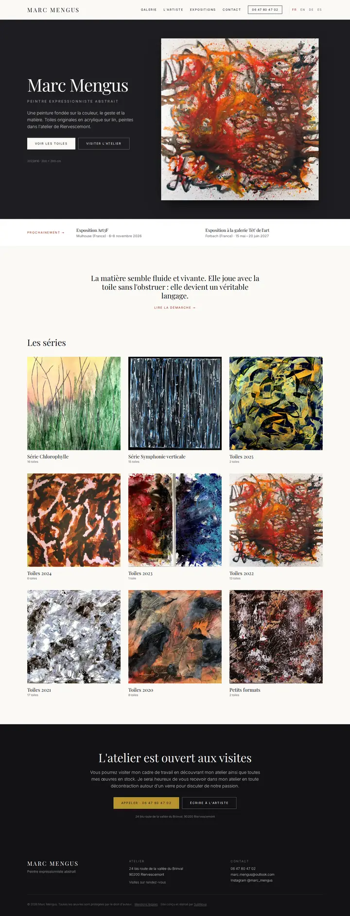 Site internet d'artiste peintre dans le Territoire de Belfort — Marc Mengus